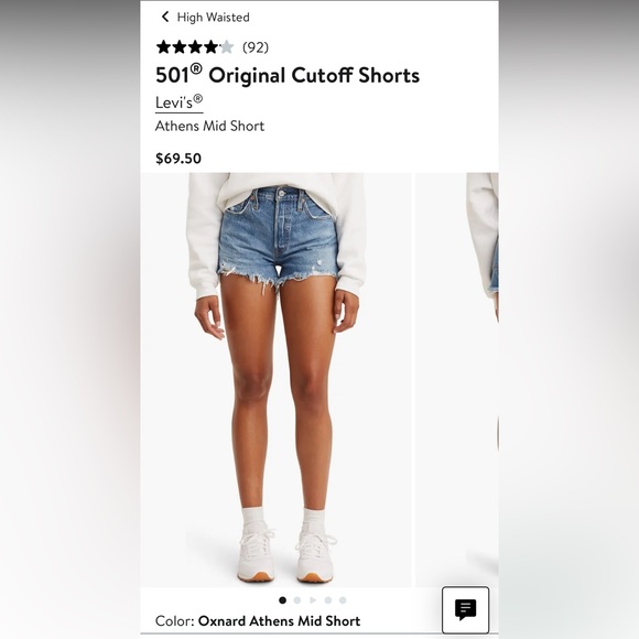 Like new, Women’s Levi’s 501 Original Cutoff Blue Denim Shorts, size 28. - Picture 10 of 10